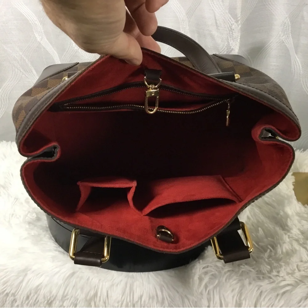 Louis Vuitton Brown Damier Ebene Canvas with Red Interior - Picture 4 of 6